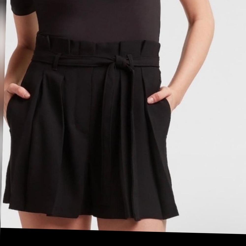 EXPRESS High Waisted Shorts Pleated Tie Waist